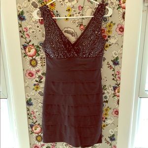 Gray sequined dress with bandage skirt